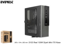 Everest S102 Real 130W Siyah Mini ITX Kasa KÜÇÜK KASA 265X134X283MM - 1